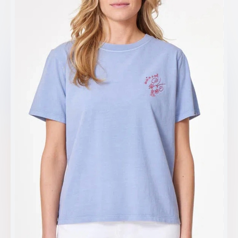 C&C California Women’s Kris Cropped Cotton Tee, X-Large, Forever Blue
